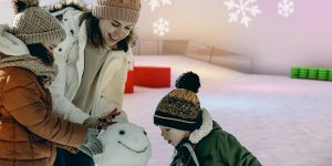 Family Building A Snowman
