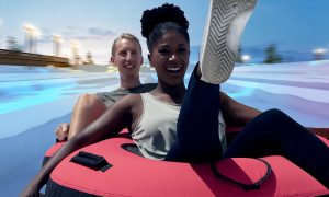 Guests Riding In Snow Tube